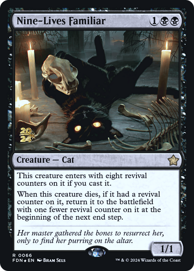 Nine-Lives Familiar (PRE-66S) - Foundations Promos Foil - Premium MTG Single from Wizards of the Coast - Just $0.51! Shop now at Game Crave Tournament Store