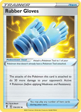 Rubber Gloves 156/203 - Evolving Skies Reverse Holofoil