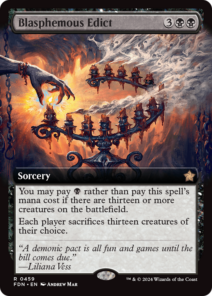 Blasphemous Edict (FDN-459) - Foundations: (Extended Art) - Premium MTG Single from Wizards of the Coast - Just $5.10! Shop now at Game Crave Tournament Store
