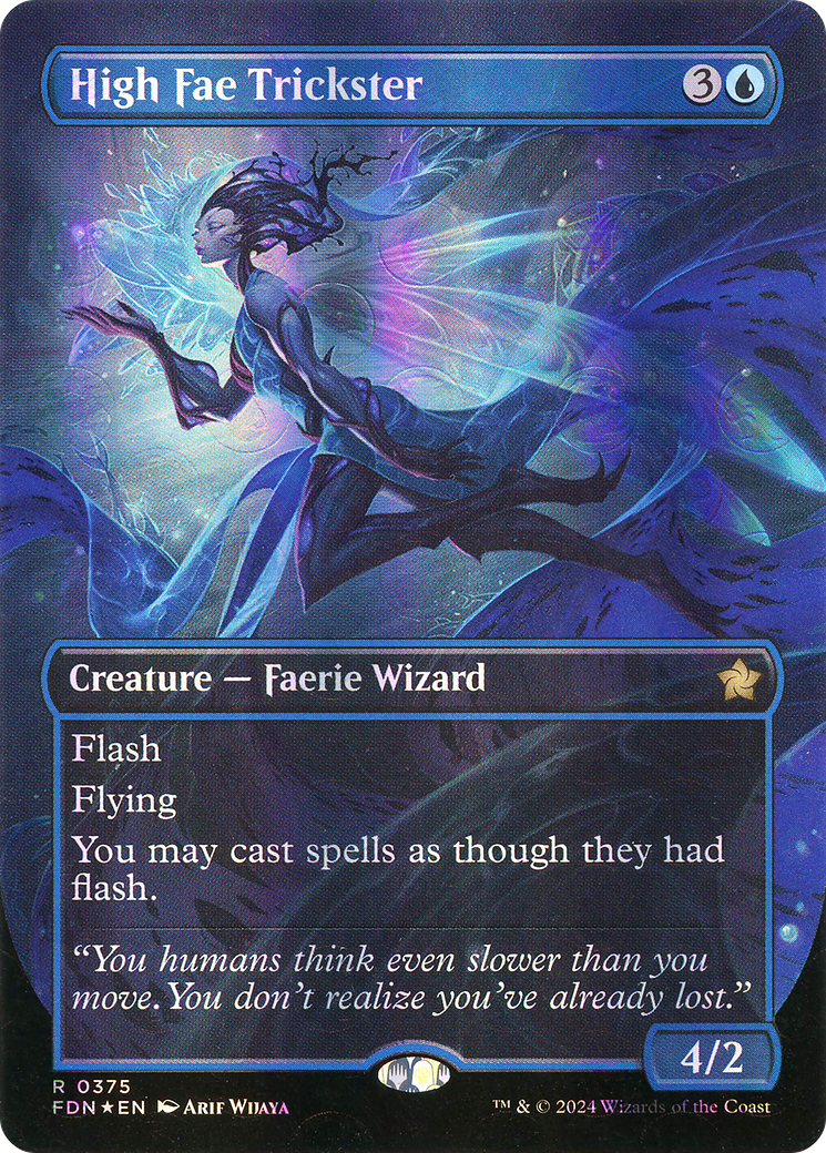 High Fae Trickster (FDN-375) - Foundations (Borderless) Foil - Premium MTG Single from Wizards of the Coast - Just $53.40! Shop now at Game Crave Tournament Store