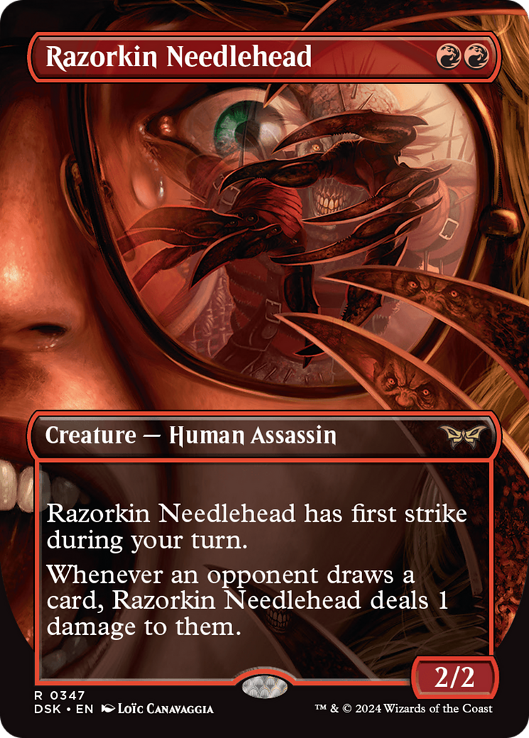 Razorkin Needlehead (DSK-347) - Duskmourn: House of Horror (Borderless) Foil - Premium MTG Single from Wizards of the Coast - Just $3.38! Shop now at Game Crave Tournament Store