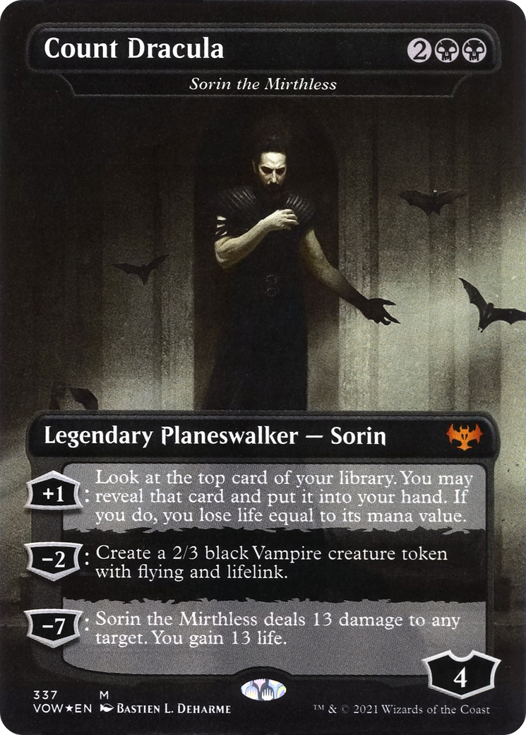 Sorin the Mirthless (VOW-337) - Innistrad: Crimson Vow / Count Dracula (Borderless) - Premium MTG Single from Wizards of the Coast - Just $1.66! Shop now at Game Crave Tournament Store
