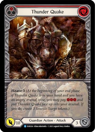 Thunder Quake (Red) (Extended Art) (EVR024) - Everfest 1st Edition Rainbow Foil