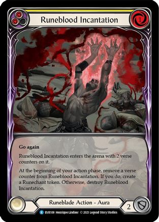 Runeblood Incantation (Yellow) (Extended Art) (EVR108) - Everfest 1st Edition Rainbow Foil