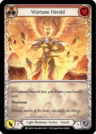 Wartune Herald (Red) (Extended Art) (FAB035) - Flesh and Blood: Promo Cards Rainbow Foil