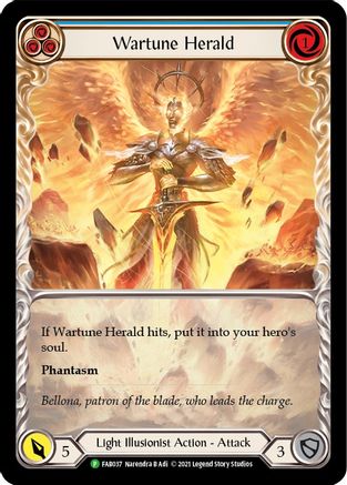 Wartune Herald (Blue) (Extended Art) (FAB037) - Flesh and Blood: Promo Cards Rainbow Foil