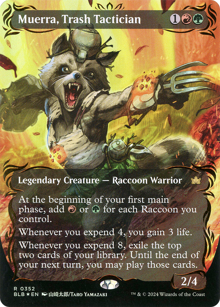 Muerra, Trash Tactician (BLB-352) - Bloomburrow: (Showcase) (Borderless) Foil - Premium MTG Single from Wizards of the Coast - Just $54.73! Shop now at Game Crave Tournament Store