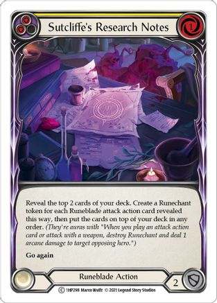 Sutcliffe's Research Notes (Yellow) (1HP298) - History Pack Vol.1