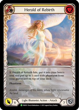 Herald of Rebirth (Yellow) - FAB033 (FAB033) - Flesh and Blood: Promo Cards Rainbow Foil