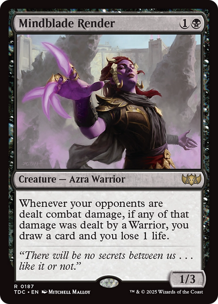 Mindblade Render (TDC-187) - Tarkir: Dragonstorm Commander - Premium MTG Single from Wizards of the Coast - Just $0.08! Shop now at Game Crave Tournament Store