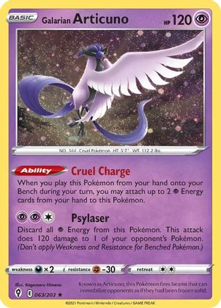 Galarian Articuno - 063/203 (Cosmos Holo) 63 - Miscellaneous Cards & Products Holofoil