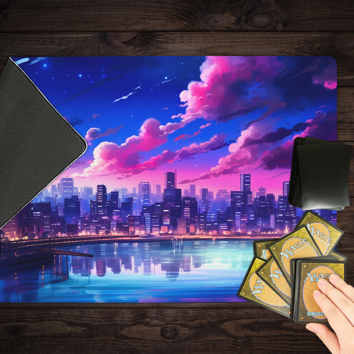 Violet Skyline Playmat - Premium Playmat from Inked Gaming - Just $34.99! Shop now at Game Crave Tournament Store