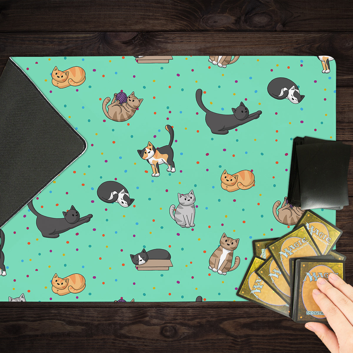 Spotty Cat Pattern Playmat - Premium Playmat from Inked Gaming - Just $34.99! Shop now at Game Crave Tournament Store