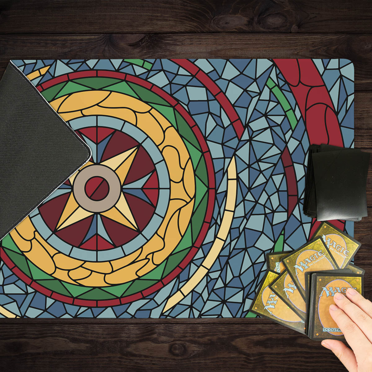 Stained Glass Circle Playmat - Premium Playmat from Inked Gaming - Just $34.99! Shop now at Game Crave Tournament Store