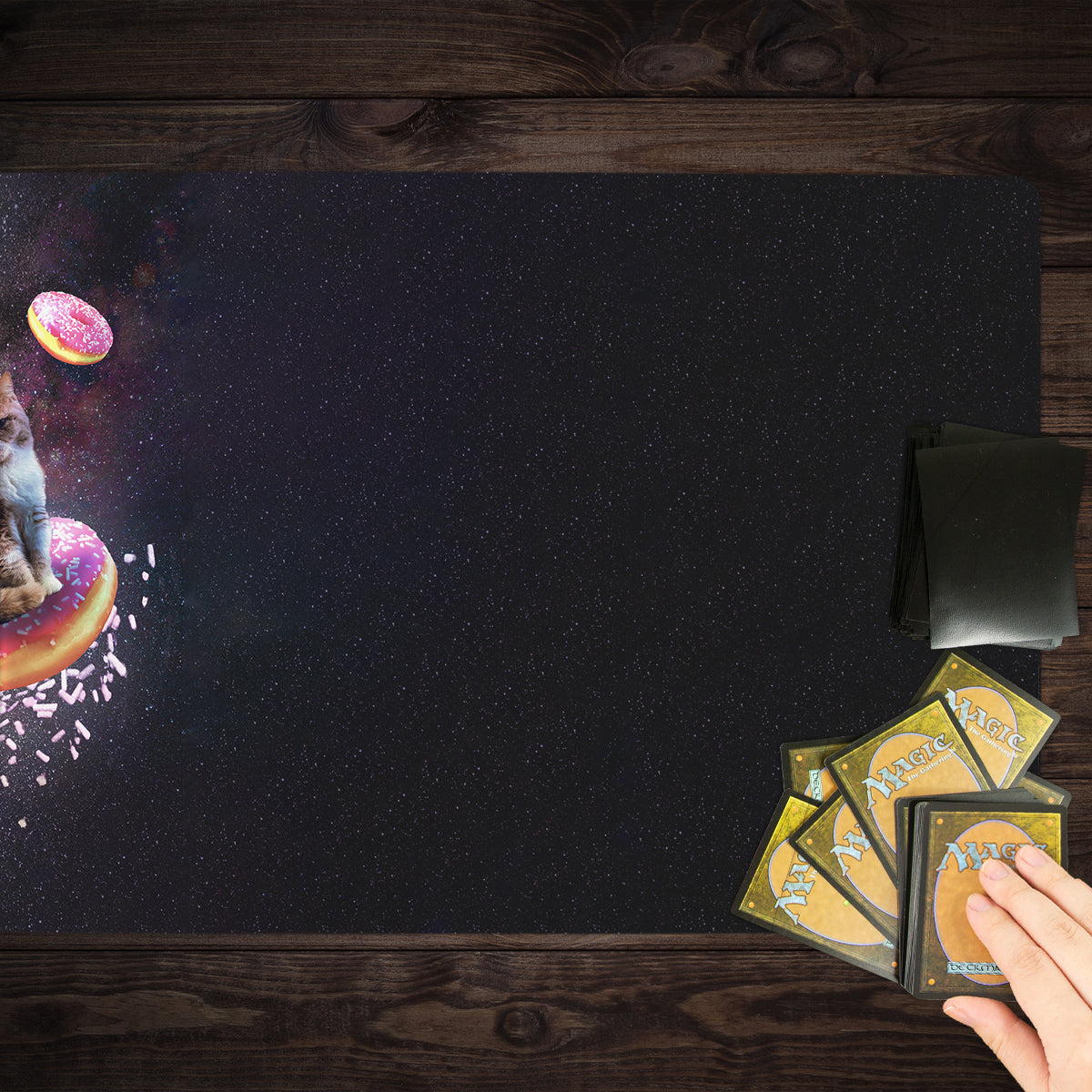 Space Cats Riding Donuts Playmat - Premium Playmat from Inked Gaming - Just $34.99! Shop now at Game Crave Tournament Store