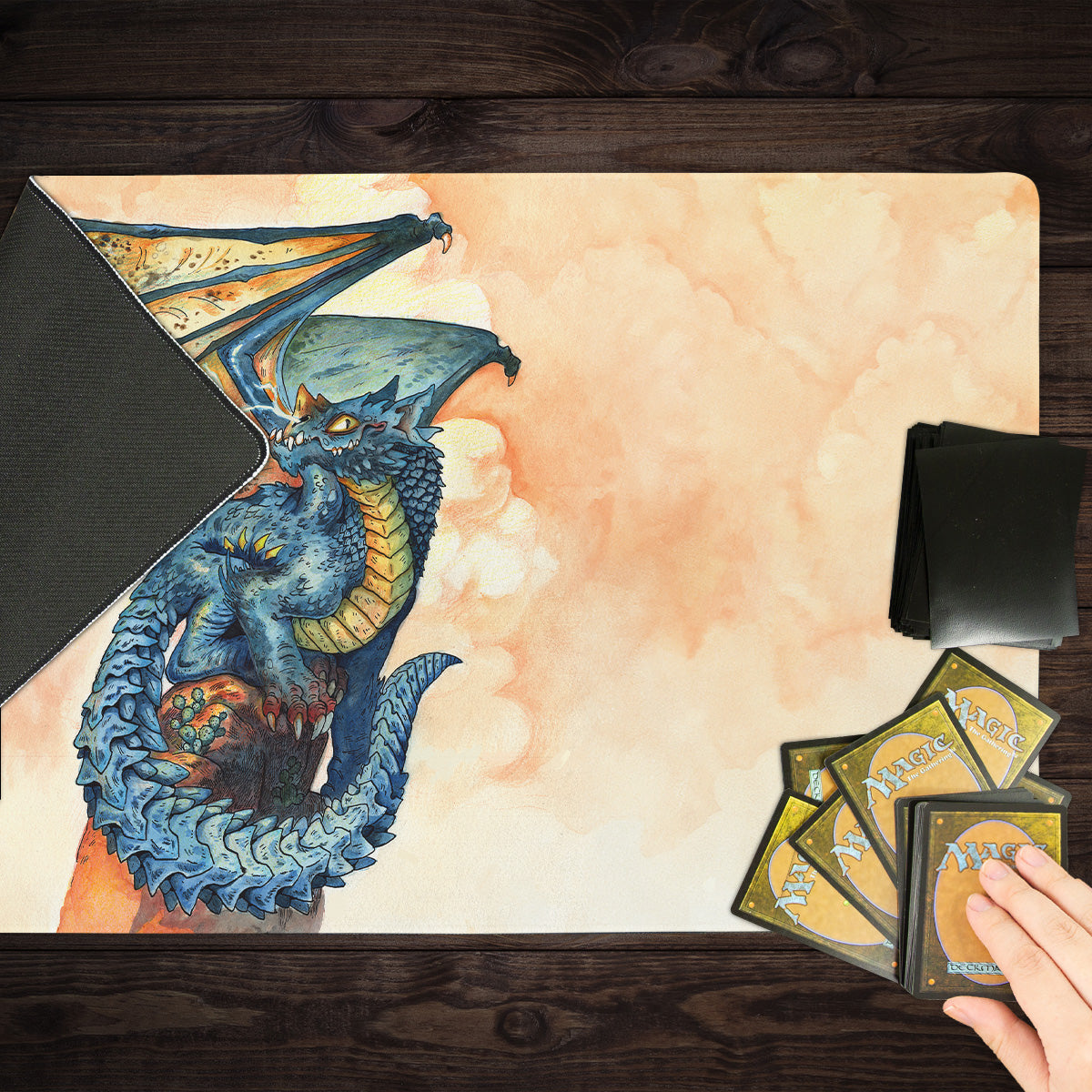 Young Blue Dragon Playmat - Premium Playmat from Inked Gaming - Just $34.99! Shop now at Game Crave Tournament Store