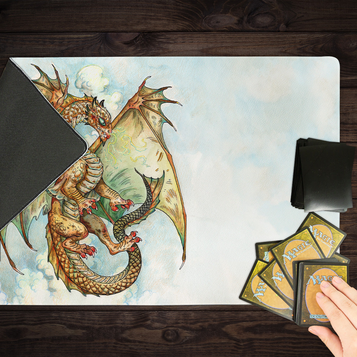 Young Bronze Dragon Playmat - Premium Playmat from Inked Gaming - Just $34.99! Shop now at Game Crave Tournament Store