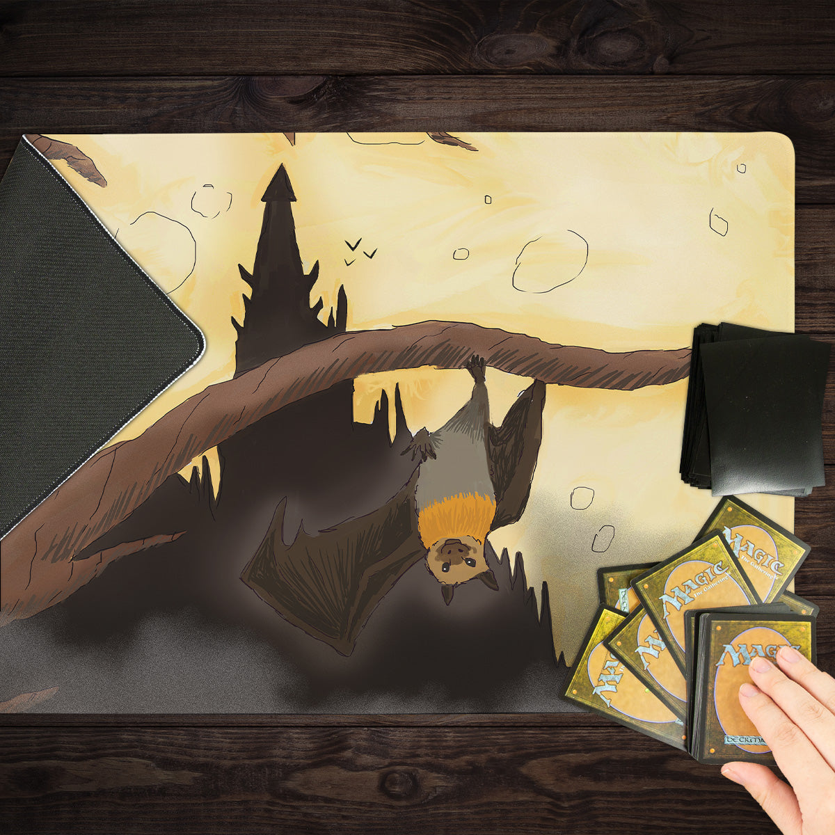 Spooky Bat Castle Playmat - Premium Playmat from Inked Gaming - Just $34.99! Shop now at Game Crave Tournament Store