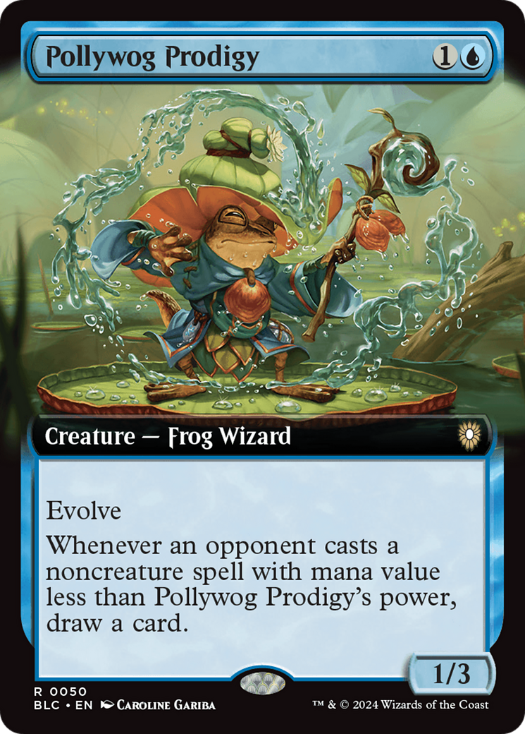 Pollywog Prodigy (BLC-050) - Bloomburrow Commander: (Extended Art) Foil - Premium MTG Single from Wizards of the Coast - Just $10.42! Shop now at Game Crave Tournament Store