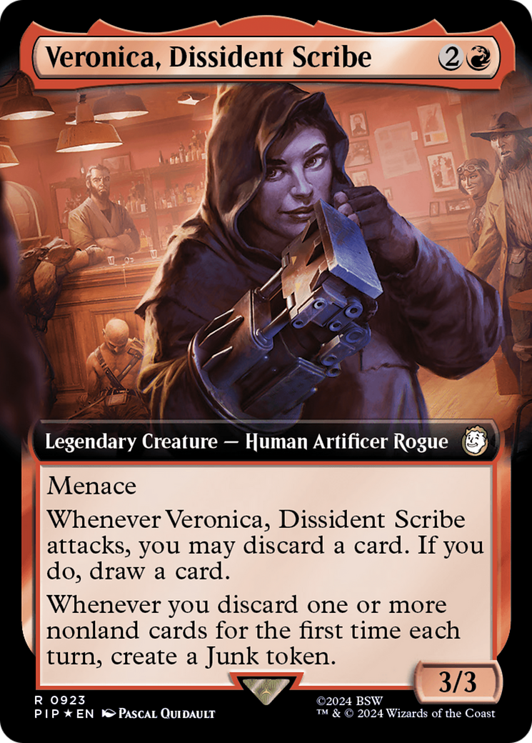 Veronica, Dissident Scribe (PIP-923) - Fallout: (Extended Art) Foil - Premium MTG Single from Wizards of the Coast - Just $1.66! Shop now at Game Crave Tournament Store