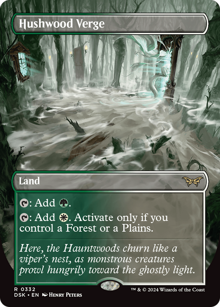 Hushwood Verge (DSK-332) - Duskmourn: House of Horror (Borderless) - Premium MTG Single from Wizards of the Coast - Just $5.62! Shop now at Game Crave Tournament Store