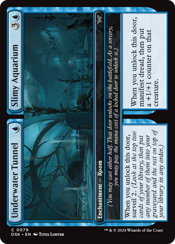 Underwater Tunnel // Slimy Aquarium (DSK-079) - Duskmourn: House of Horror - Premium MTG Single from Wizards of the Coast - Just $0.25! Shop now at Game Crave Tournament Store
