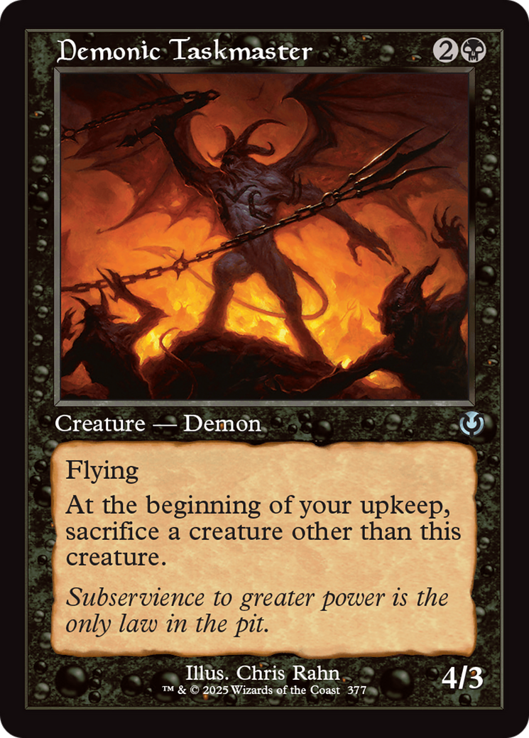 Demonic Taskmaster (Retro Frame) (-377) - Innistrad Remastered - Premium MTG Single from Wizards of the Coast - Just $0.25! Shop now at Game Crave Tournament Store