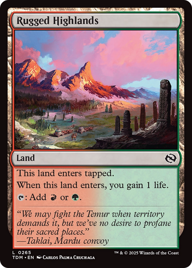 Rugged Highlands (TDM-265) - Tarkir: Dragonstorm Foil - Premium MTG Single from Wizards of the Coast - Just $0.08! Shop now at Game Crave Tournament Store