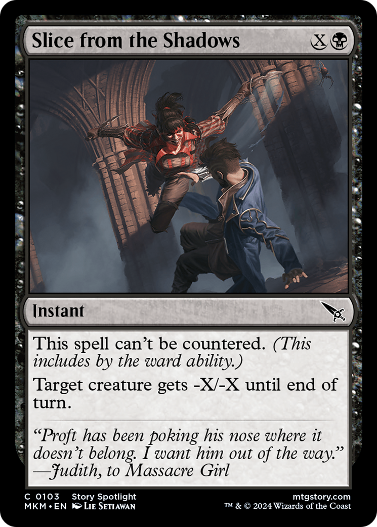 Slice from the Shadows (MKM-103) - Murders at Karlov Manor Foil - Premium MTG Single from Wizards of the Coast - Just $0.25! Shop now at Game Crave Tournament Store