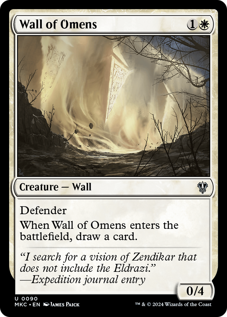 Wall of Omens (MKC-090) - Murders at Karlov Manor Commander - Premium MTG Single from Wizards of the Coast - Just $0.25! Shop now at Game Crave Tournament Store
