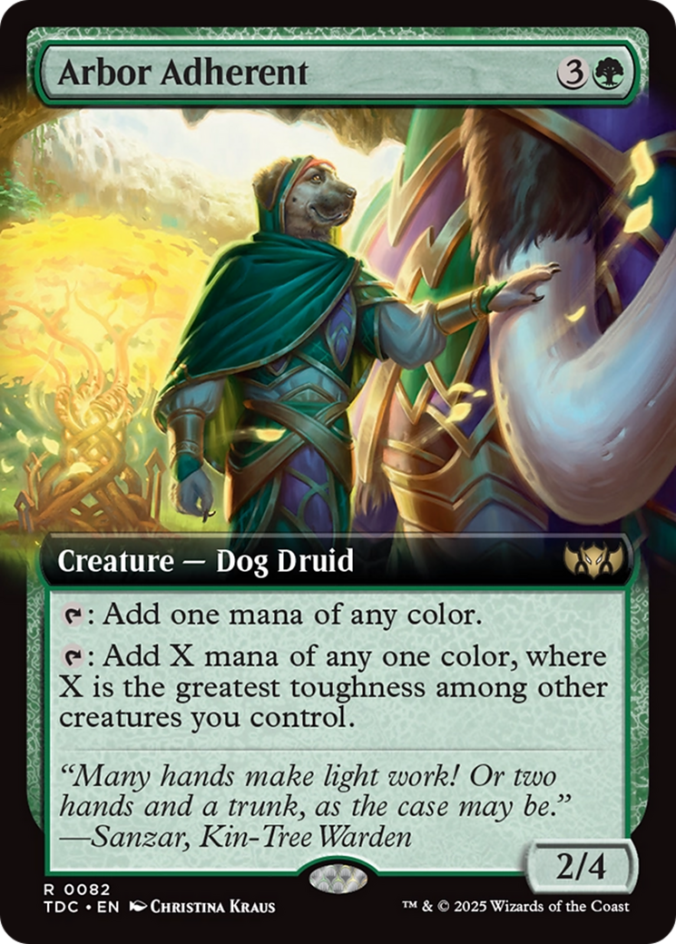 Arbor Adherent (TDC-082) - Tarkir: Dragonstorm Commander: (Extended Art) - Premium MTG Single from Wizards of the Coast - Just $0.32! Shop now at Game Crave Tournament Store