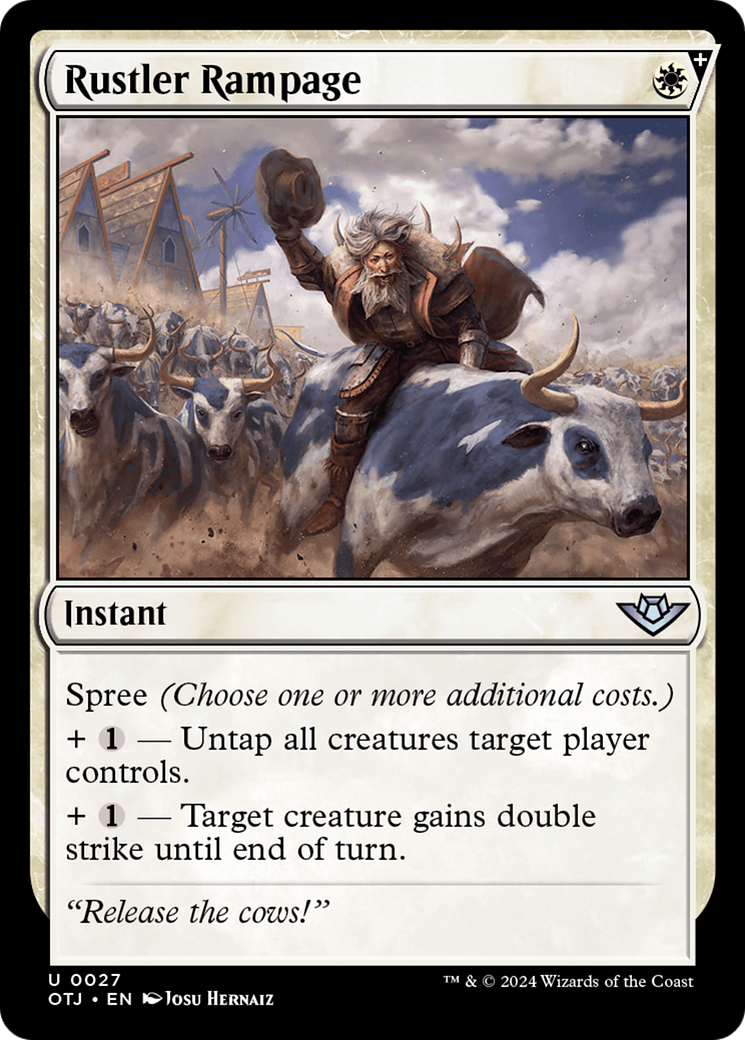 Rustler Rampage (OTJ-027) - Outlaws of Thunder Junction - Premium MTG Single from Wizards of the Coast - Just $0.25! Shop now at Game Crave Tournament Store