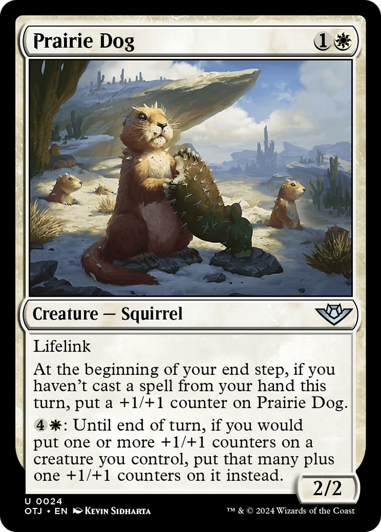 Prairie Dog (OTJ-024) - Outlaws of Thunder Junction Foil - Premium MTG Single from Wizards of the Coast - Just $0.25! Shop now at Game Crave Tournament Store