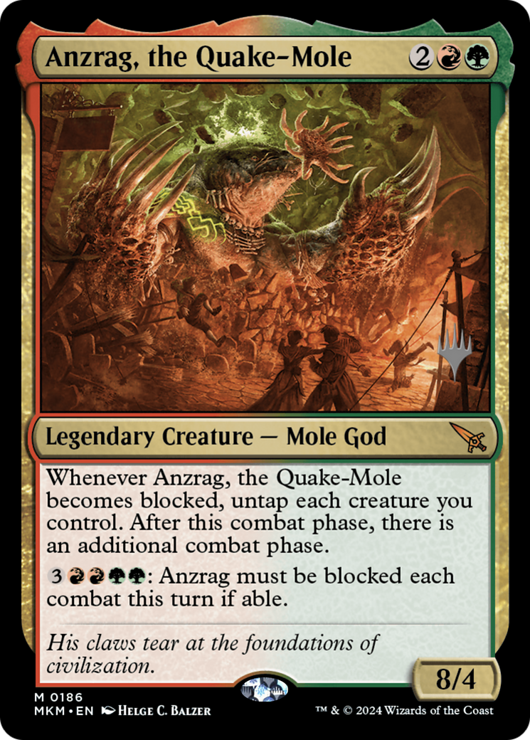 Anzrag, the Quake-Mole (PMKM-186P) - Murders at Karlov Manor Promos Foil - Premium MTG Single from Wizards of the Coast - Just $5.71! Shop now at Game Crave Tournament Store