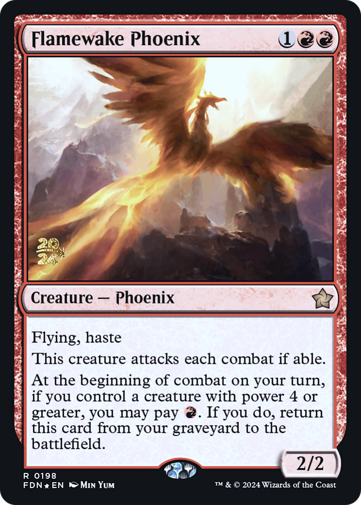 Flamewake Phoenix (PRE-198S) - Foundations Promos Foil - Premium MTG Single from Wizards of the Coast - Just $0.12! Shop now at Game Crave Tournament Store