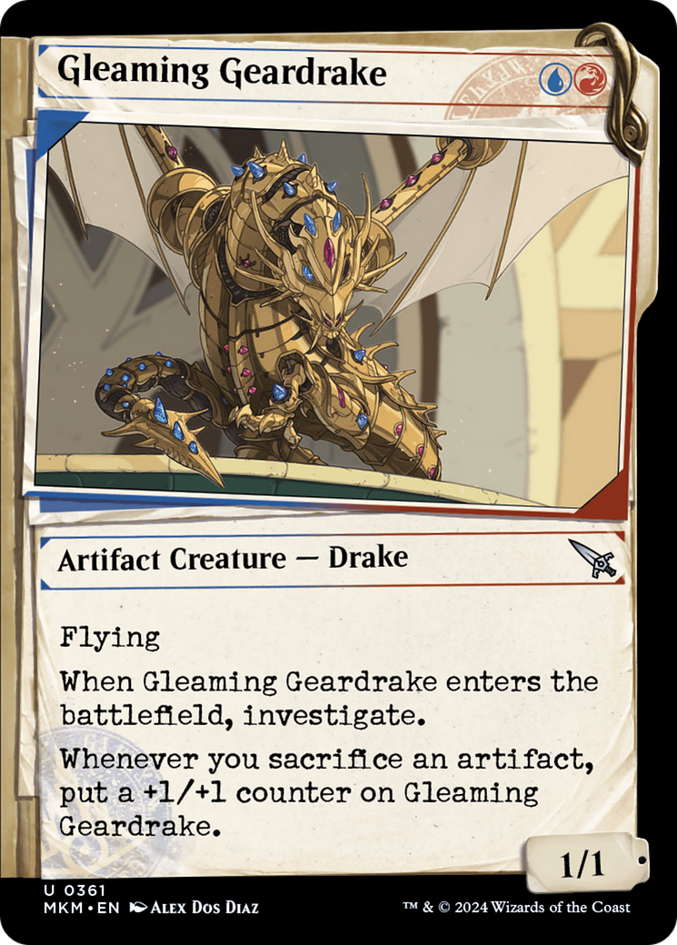 Gleaming Geardrake (MKM-361) - Murders at Karlov Manor: (Showcase) - Premium MTG Single from Wizards of the Coast - Just $0.26! Shop now at Game Crave Tournament Store