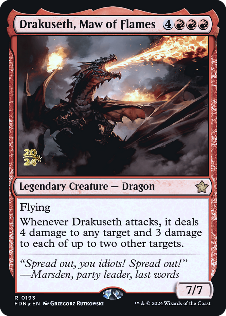 Drakuseth, Maw of Flames (PRE-193S) - Foundations Promos Foil - Premium MTG Single from Wizards of the Coast - Just $0.30! Shop now at Game Crave Tournament Store