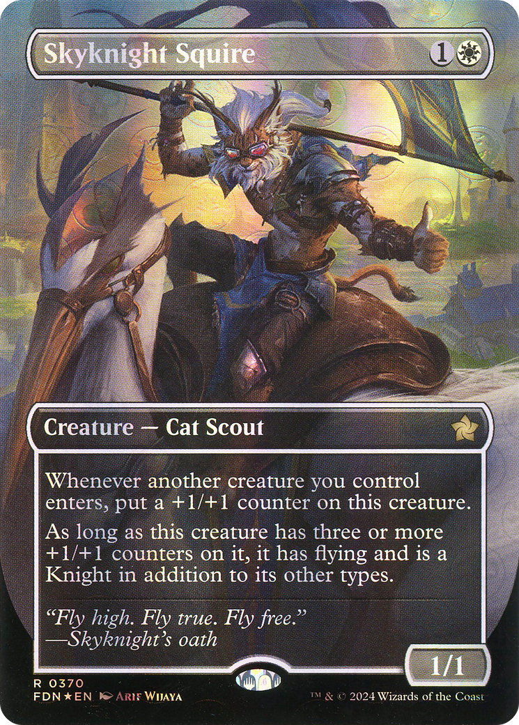 Skyknight Squire (FDN-370) - Foundations (Borderless) Foil - Premium MTG Single from Wizards of the Coast - Just $7.57! Shop now at Game Crave Tournament Store