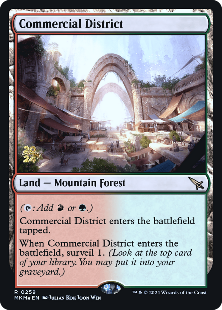 Commercial District (PMKM-259S) - Murders at Karlov Manor Promos Foil - Premium MTG Single from Wizards of the Coast - Just $8.18! Shop now at Game Crave Tournament Store