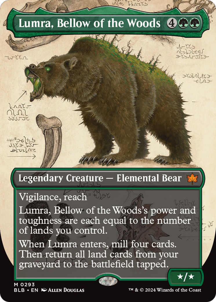 Lumra, Bellow of the Woods (BLB-293) - Bloomburrow: (Showcase) (Borderless) - Premium MTG Single from Wizards of the Coast - Just $15.63! Shop now at Game Crave Tournament Store