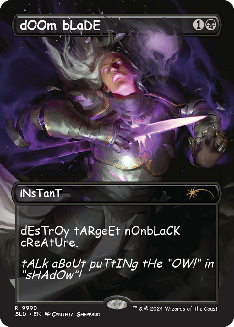 Doom Blade (SLD-9990) - Secret Lair Drop (Borderless) Foil - Premium MTG Single from Wizards of the Coast - Just $0! Shop now at Game Crave Tournament Store