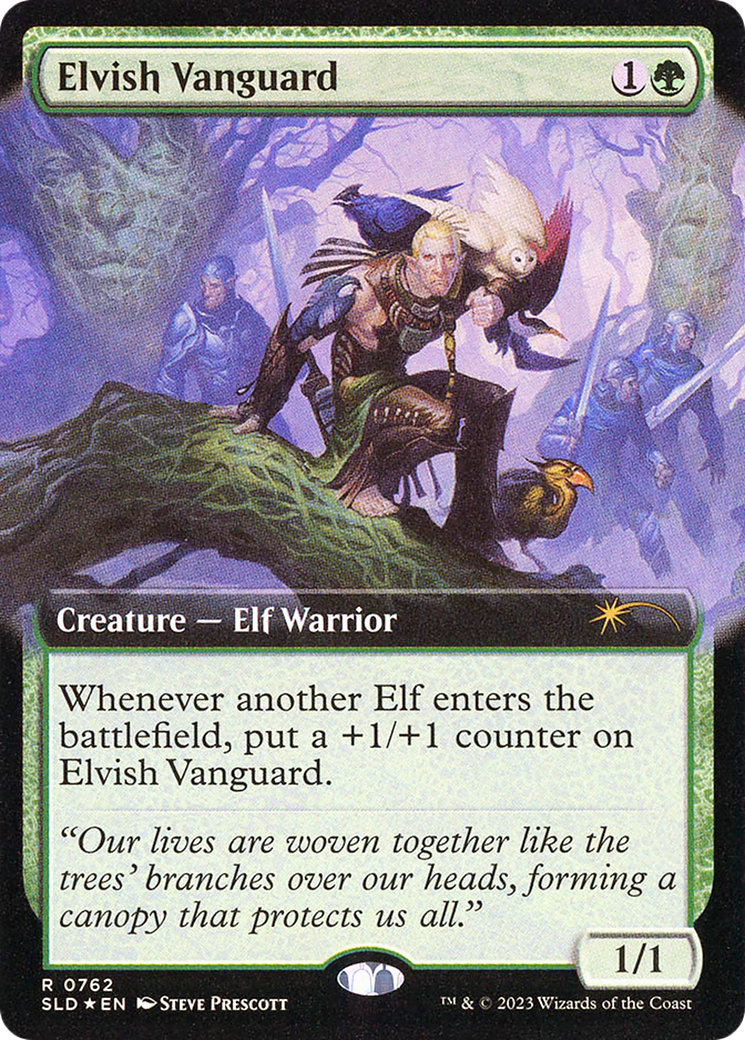 Elvish Vanguard (SLD-762) - Secret Lair Drop: (Extended Art) Foil - Premium MTG Single from Wizards of the Coast - Just $1.64! Shop now at Game Crave Tournament Store