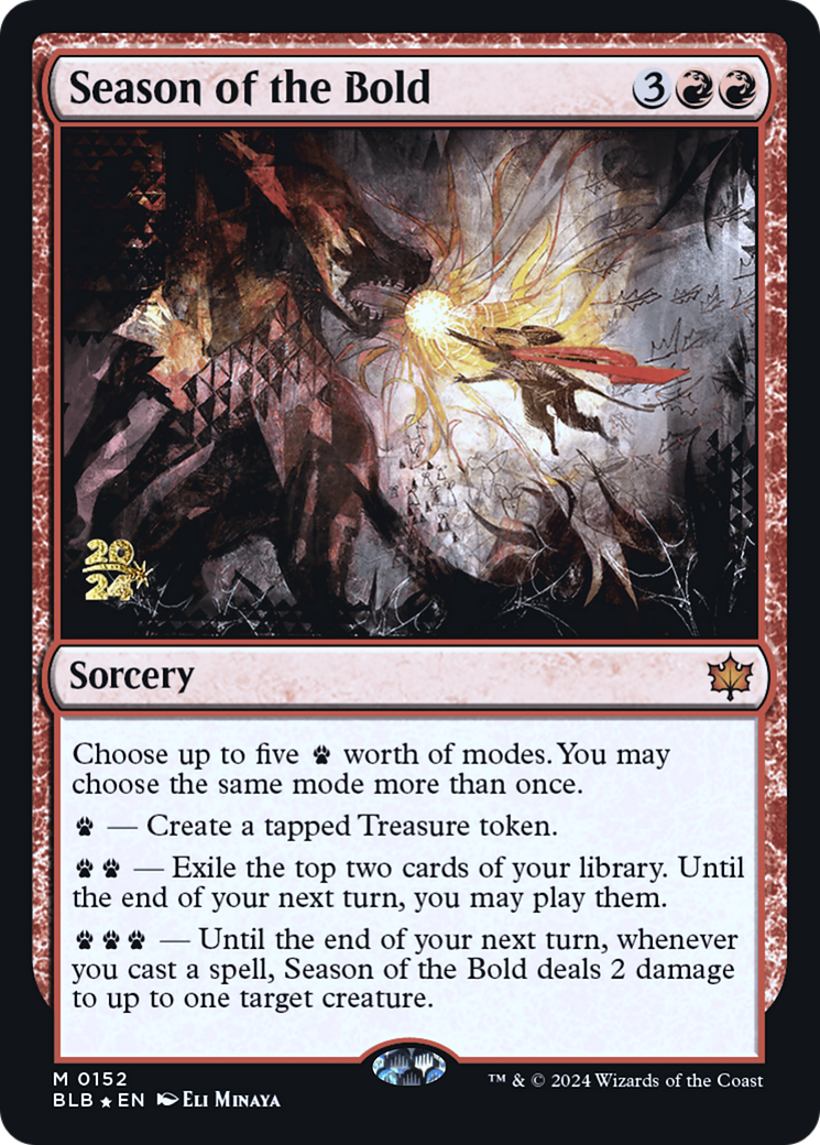 Season of the Bold (PBLB-152S) - Bloomburrow Promos Foil - Premium MTG Single from Wizards of the Coast - Just $1.39! Shop now at Game Crave Tournament Store