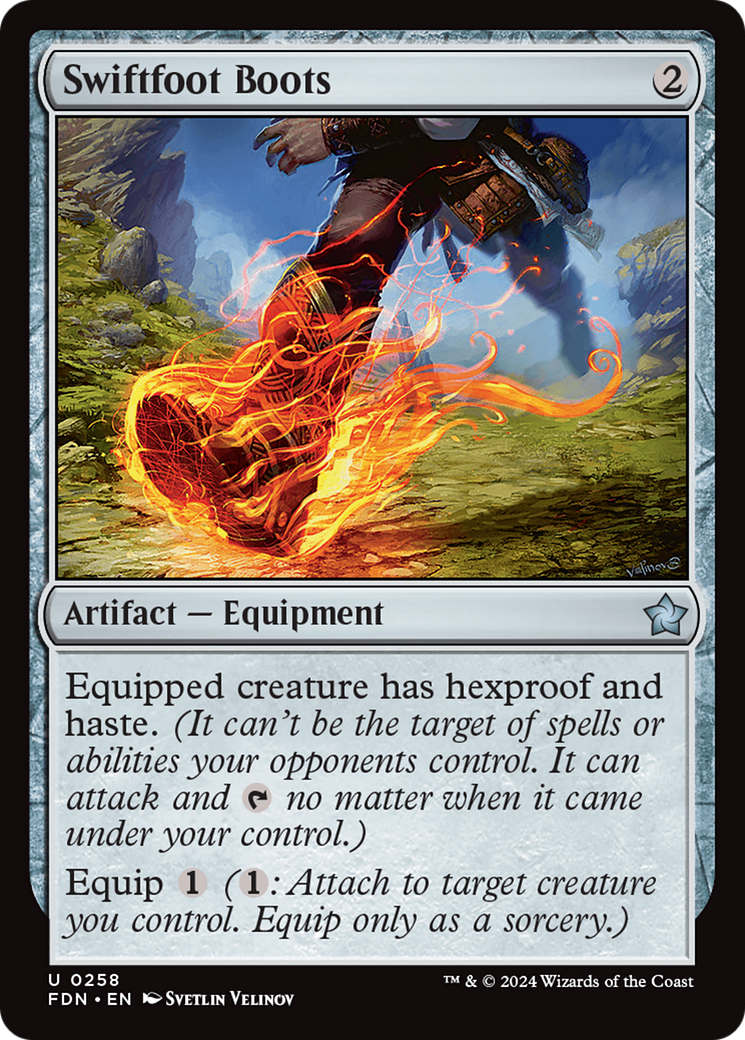 Swiftfoot Boots (FDN-258) - Foundations Foil - Premium MTG Single from Wizards of the Coast - Just $1.30! Shop now at Game Crave Tournament Store