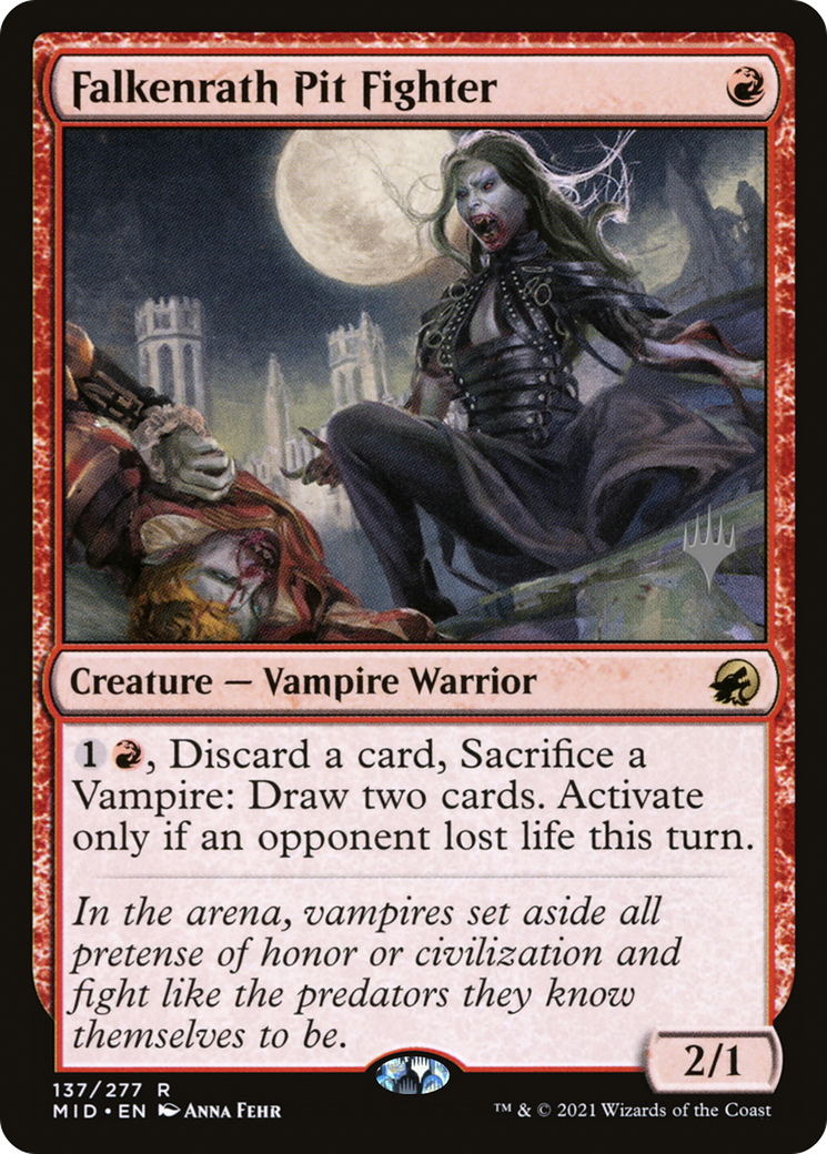 Falkenrath Pit Fighter (PMID-137P) - Innistrad: Midnight Hunt Promos Foil - Premium MTG Single from Wizards of the Coast - Just $0.10! Shop now at Game Crave Tournament Store