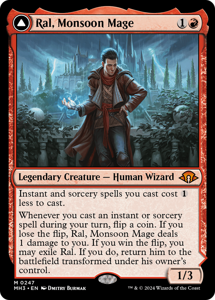 Ral, Monsoon Mage // Ral, Leyline Prodigy (MH3-247) - Modern Horizons 3 Foil - Premium MTG Single from Wizards of the Coast - Just $4.28! Shop now at Game Crave Tournament Store