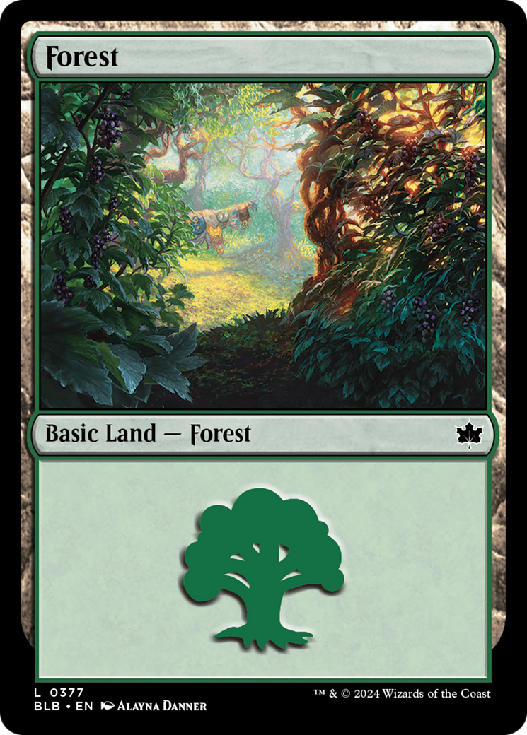 Forest (BLB-377) - Bloomburrow Foil - Premium MTG Single from Wizards of the Coast - Just $0.25! Shop now at Game Crave Tournament Store