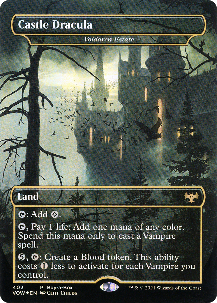 Voldaren Estate (VOW-403) - Innistrad: Crimson Vow / Castle Dracula (Borderless) Foil - Premium MTG Single from Wizards of the Coast - Just $0.76! Shop now at Game Crave Tournament Store