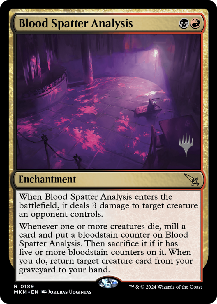 Blood Spatter Analysis (PMKM-189P) - Murders at Karlov Manor Promos Foil - Premium MTG Single from Wizards of the Coast - Just $0.30! Shop now at Game Crave Tournament Store