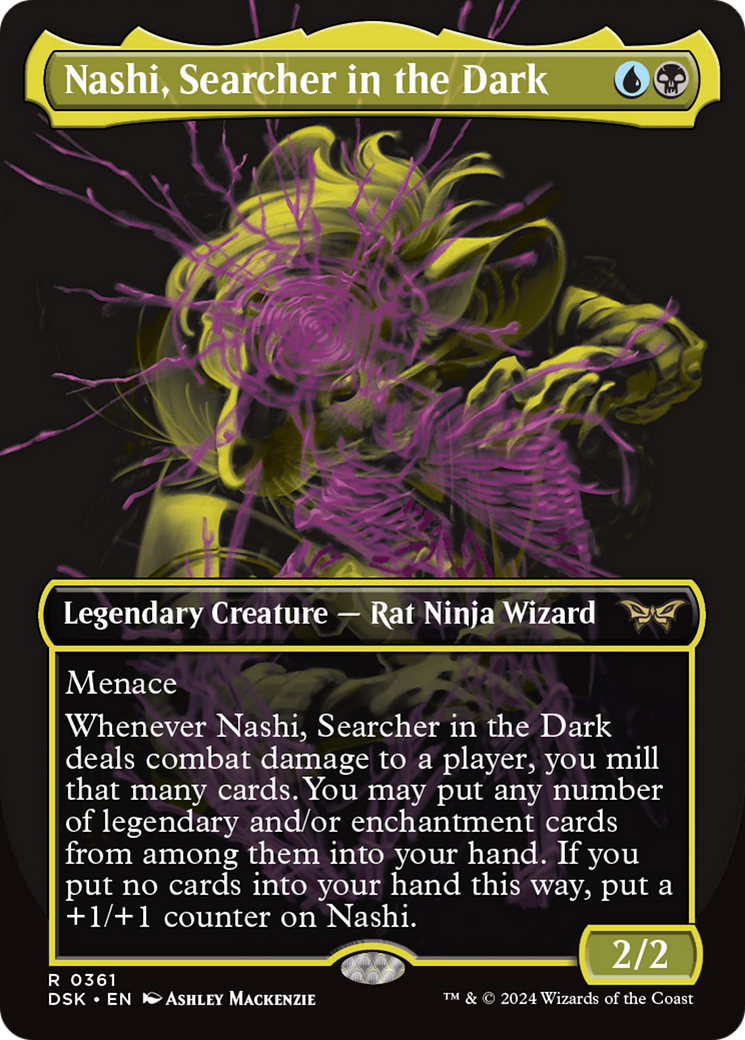 Nashi, Searcher in the Dark (DSK-361) - Duskmourn: House of Horror (Borderless) Foil - Premium MTG Single from Wizards of the Coast - Just $0.26! Shop now at Game Crave Tournament Store